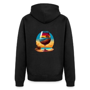 Vin rouge sur la plage - Veste à capuche bio Premium Unisexe - noir - Dos - Nico (187cm)