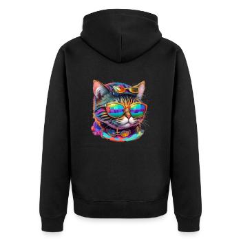 Le chat le plus cool du monde - Veste à capuche bio Premium Unisexe - noir - Dos - Nico (187cm)