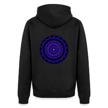 Mantra 1 - Unisex Premium Bio Zip Hoodie - Schwarz - Hinten - Nico (187cm)