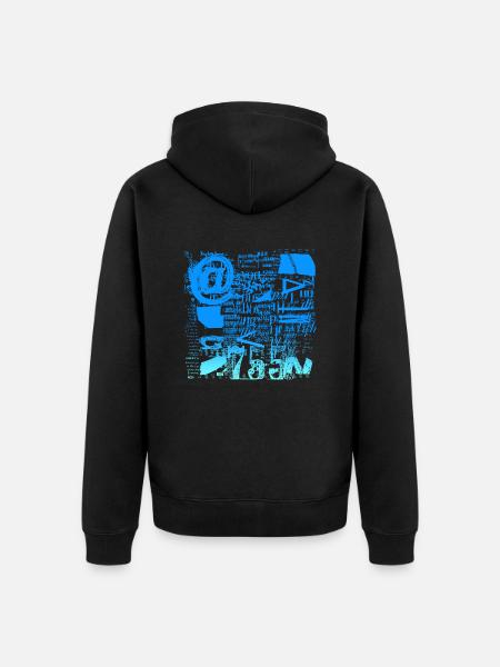 Zeitungsausschnitte Scrapbook Zeitschriften Alphabet Code - Unisex Premium Bio Zip Hoodie - Schwarz