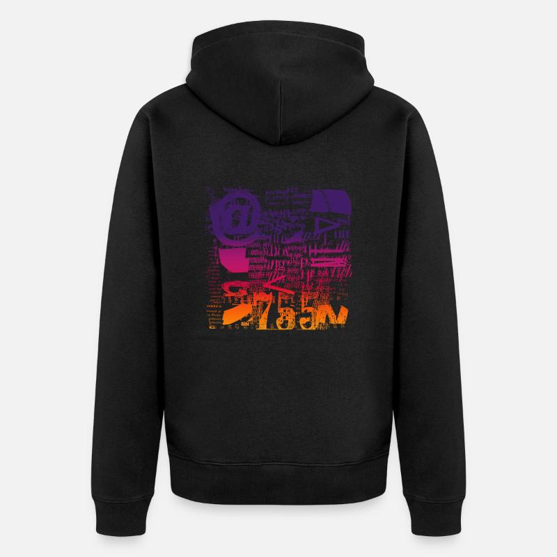 Zeitungsausschnitte Scrapbook Zeitschriften Alphabet Code - Unisex Premium Bio Zip Hoodie - Schwarz