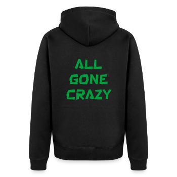 all gone crazy - Unisex Premium Organic Zip Hoodie - black - Back - Nico (187cm)