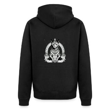 Le chat dieu Egyptien n°4 - Veste à capuche bio Premium Unisexe - noir - Dos - Nico (187cm)