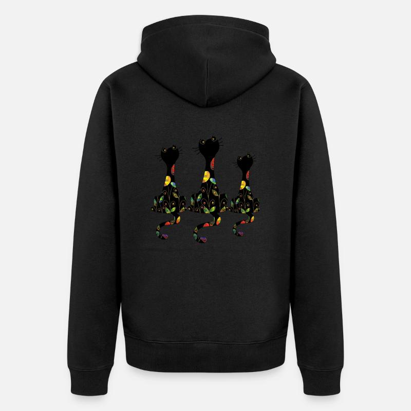 Chats - Veste à capuche bio Premium Unisexe - noir