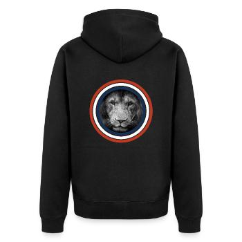Lion circles red white blue - Unisex Premium Organic Zip Hoodie - black - Back - Nico (187cm)