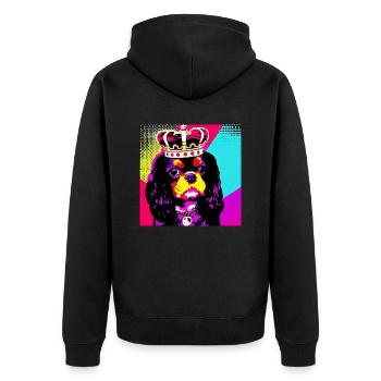 Cavalier King Charles Spaniel Pop Art - Veste à capuche bio Premium Unisexe - noir - Dos - Nico (187cm)