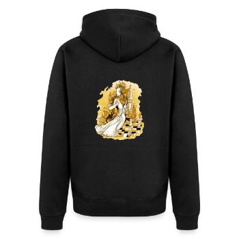 Miss CHesspowa - Unisex Premium Organic Zip Hoodie - black - Back - Nico (187cm)