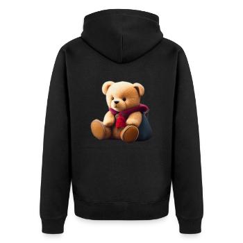 Teddy bear - Unisex Premium Organic Zip Hoodie - black - Back - Nico (187cm)