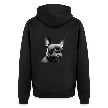 Propriétaires de chiens Chien Bulldog Chiens Propriétaires de chiens - Veste à capuche bio Premium Unisexe - noir - Dos - Nico (187cm)