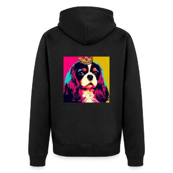 Cavalier King Charles Spaniel Pop Art - Veste à capuche bio Premium Unisexe - noir - Dos - Nico (187cm)