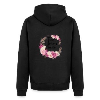 Team de la mariée floral - Veste à capuche bio Premium Unisexe - noir - Dos - Nico (187cm)