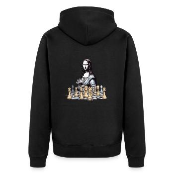 Mona au club d échecs n°2 - Veste à capuche bio Premium Unisexe - noir - Dos - Nico (187cm)