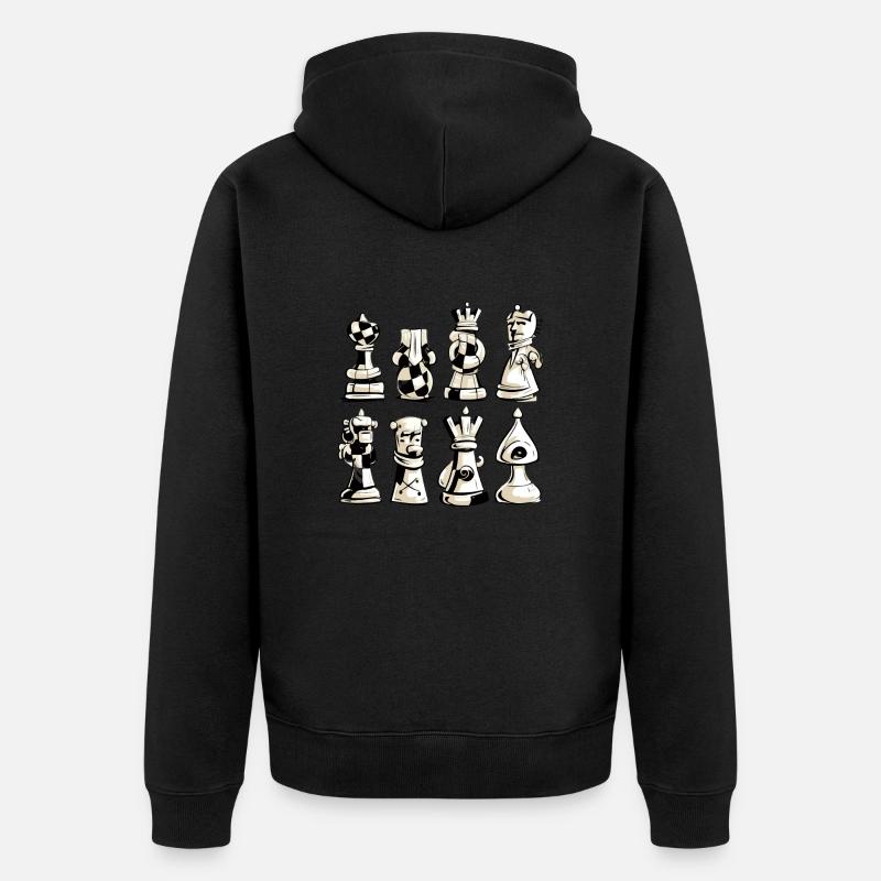 Pièces d échecs n°4 - Veste à capuche bio Premium Unisexe - noir