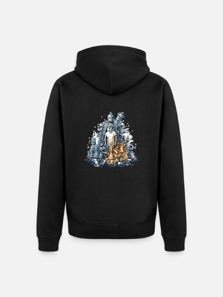 Chess carnage - Unisex Premium Organic Zip Hoodie - black