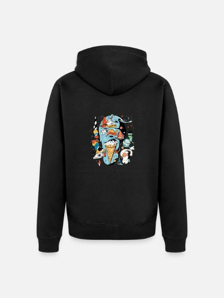 Der Eisfresser - Unisex Premium Bio Zip Hoodie - Schwarz