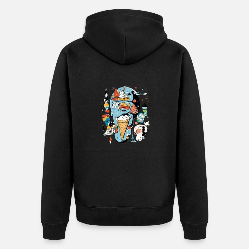Le mangeur de glace - Veste à capuche bio Premium Unisexe - noir