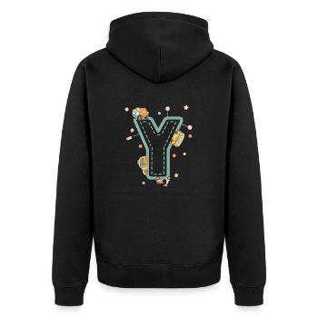Letter y vehicle - personalized child gift - Unisex Premium Organic Zip Hoodie - black - Back - Nico (187cm)