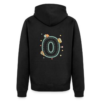 Letter o vehicle - personalized child gift - Unisex Premium Organic Zip Hoodie - black - Back - Nico (187cm)