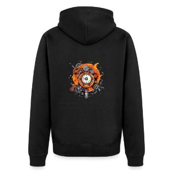 Horloge ancienne n°3 - Veste à capuche bio Premium Unisexe - noir - Dos - Nico (187cm)