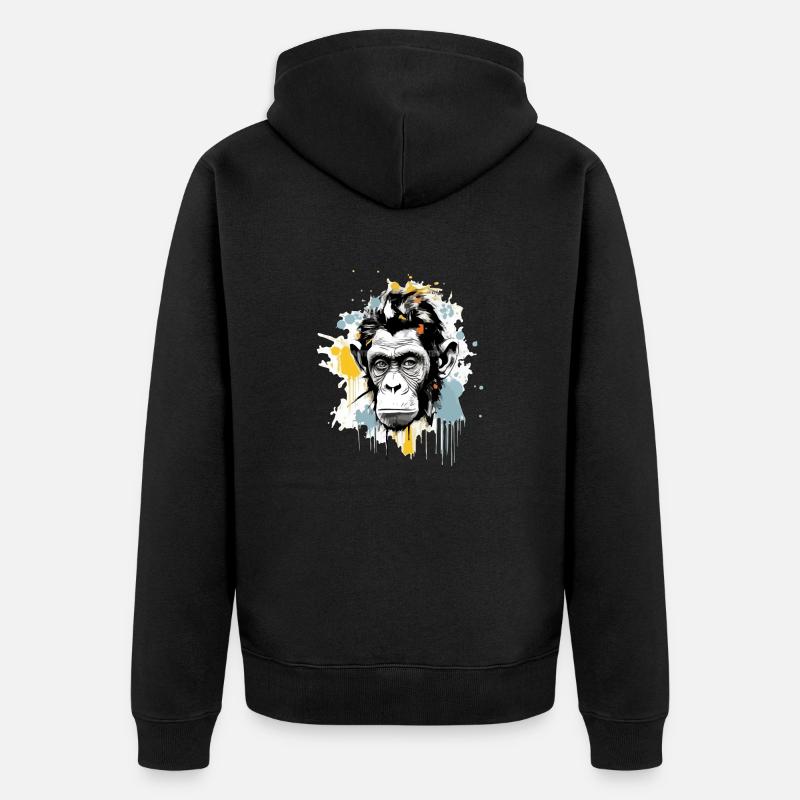 Kito le chimpanzé - Veste à capuche bio Premium Unisexe - noir