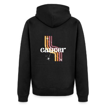 Cancer retro horoscope - Unisex Premium Organic Zip Hoodie - black - Back - Nico (187cm)