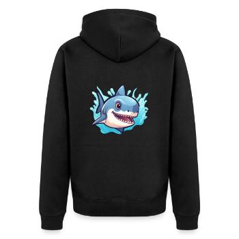 Bébé Requin - Veste à capuche bio Premium Unisexe - noir - Dos - Nico (187cm)