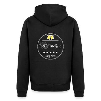 Fête dela bière Munich Septembre Octobre Allemagne - Veste à capuche bio Premium Unisexe - noir - Dos - Nico (187cm)