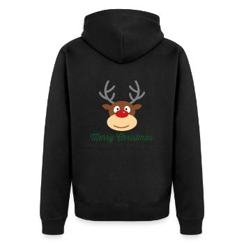 Merry Christmas - Unisex Premium Bio Zip Hoodie - Schwarz - Hinten - Nico (187cm)