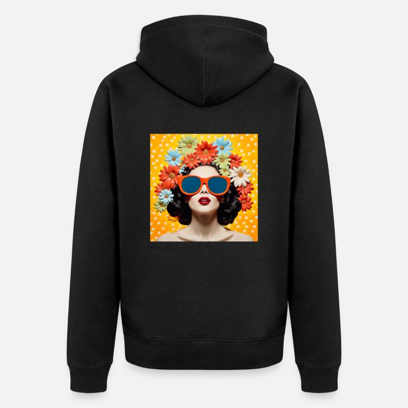 Têtes de fleurs, capitules - Veste à capuche bio Premium Unisexe - noir