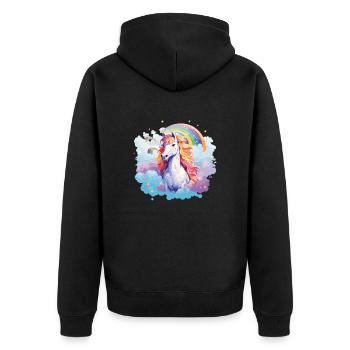 Sky Horse - Unisex Premium Organic Zip Hoodie - black - Back - Nico (187cm)