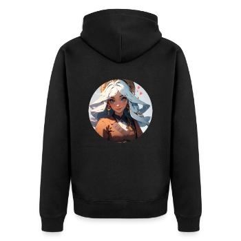 Princess 2 - Unisex Premium Bio Zip Hoodie - Schwarz - Hinten - Nico (187cm)