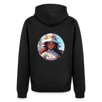 Princess 4 - Unisex Premium Bio Zip Hoodie - Schwarz - Hinten - Nico (187cm)