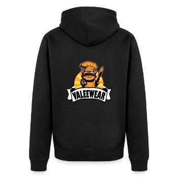 "Valeewear" - professional chef cat - Unisex Premium Organic Zip Hoodie - black - Back - Nico (187cm)