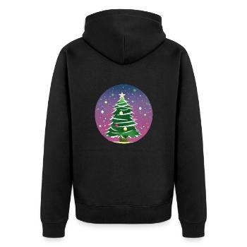 Christmas Gift Christmas Tree Fir Tree - Unisex Premium Organic Zip Hoodie - black - Back - Nico (187cm)