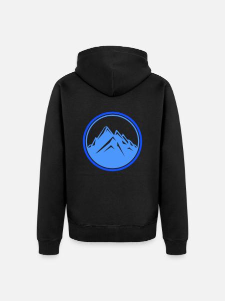 mountains - Unisex Premium Organic Zip Hoodie - black