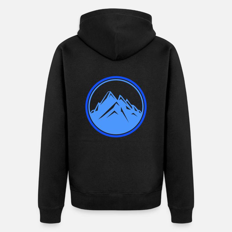 berge - Unisex Premium Bio Zip Hoodie - Schwarz