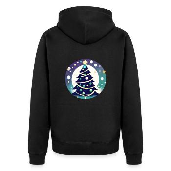 Christmas Gift Christmas Tree Fir Tree - Unisex Premium Organic Zip Hoodie - black - Back - Nico (187cm)