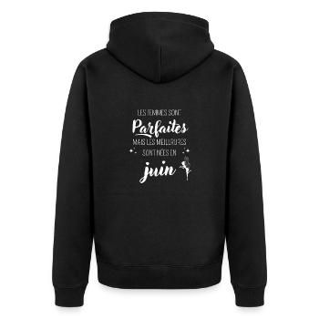 Femmes parfaites nées en juin - Veste à capuche bio Premium Unisexe - noir - Dos - Nico (187cm)