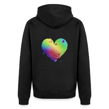 Valentine's Day, Mother's Day, Wedding, Love, Engagement - Unisex Premium Organic Zip Hoodie - black - Back - Nico (187cm)