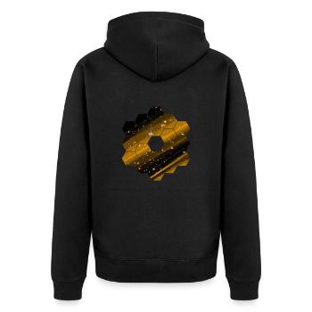 James-Webb-Weltraumteleskop JWST - Unisex Premium Bio Zip Hoodie - Schwarz - Hinten - Nico (187cm)