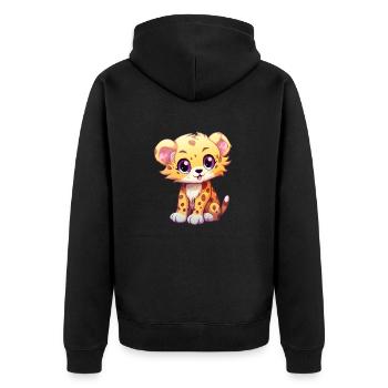 Guépard - Veste à capuche bio Premium Unisexe - noir - Dos - Nico (187cm)