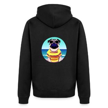 Propriétaires de chiens Bulldog Chiens Propriétaires de chiens - Veste à capuche bio Premium Unisexe - noir - Dos - Nico (187cm)
