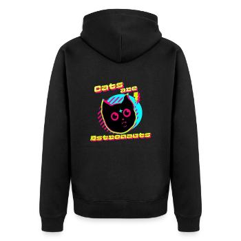 Cats are Astronauts - Unisex Premium Organic Zip Hoodie - black - Back - Nico (187cm)