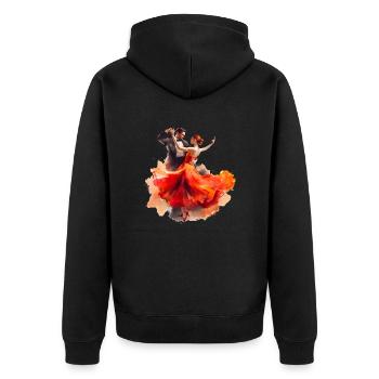 Der Paso Doble ist eine beeindruckende Tanzform - Unisex Premium Bio Zip Hoodie - Schwarz - Hinten - Nico (187cm)