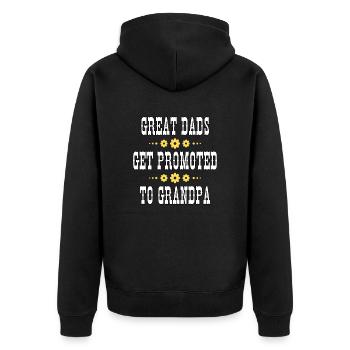 Beste Väter werden zu Großvätern befördert - Unisex Premium Bio Zip Hoodie - Schwarz - Hinten - Nico (187cm)