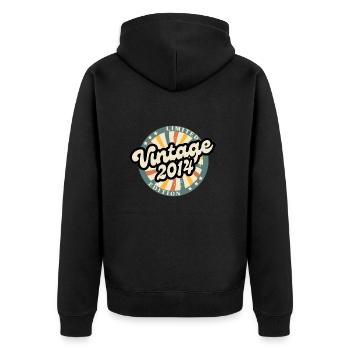 Limited edition vintage 2014 - Veste à capuche bio Premium Unisexe - noir - Dos - Nico (187cm)
