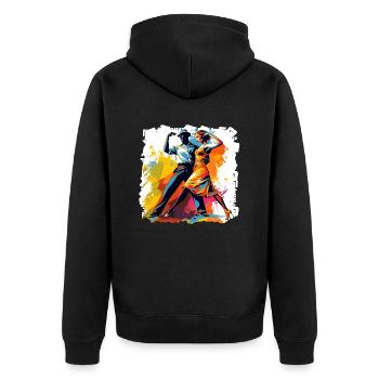 Tanzen als Fitness mit Stressabbau - Unisex Premium Bio Zip Hoodie - Schwarz - Hinten - Nico (187cm)