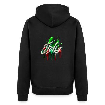 Italia-Style - Unisex Premium Organic Zip Hoodie - black - Back - Nico (187cm)