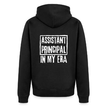 Assistant Principal In My Era - Veste à capuche bio Premium Unisexe - noir - Dos - Nico (187cm)