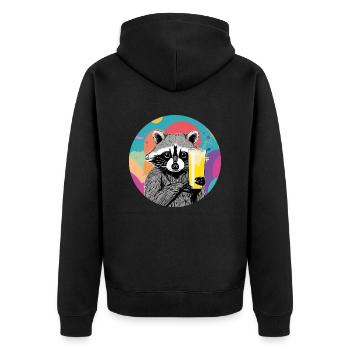 Mignon raton laveur au lait de banane - Veste à capuche bio Premium Unisexe - noir - Dos - Nico (187cm)